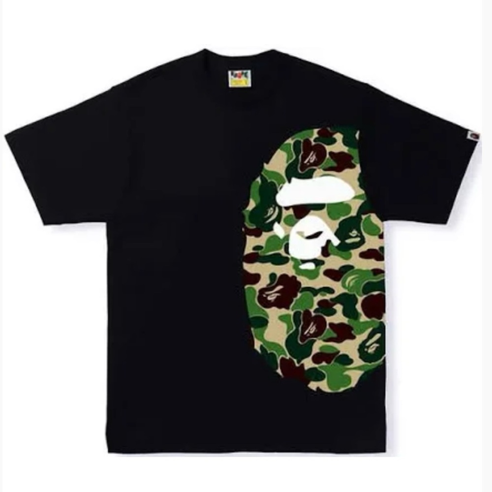 BAPE ABC Camo Side Big Ape Head Tee 'Black/Green' | Size S